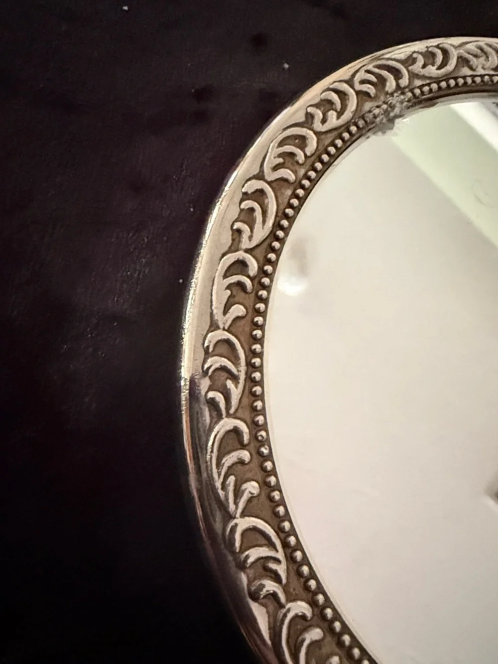 Vintage Silvery Plated Dressing Mirror
